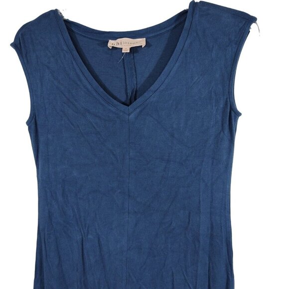 Philosophy Sleeveless V-neck Midi Sheath Bodycon Dress Women Size S Blue - Picture 2 of 6